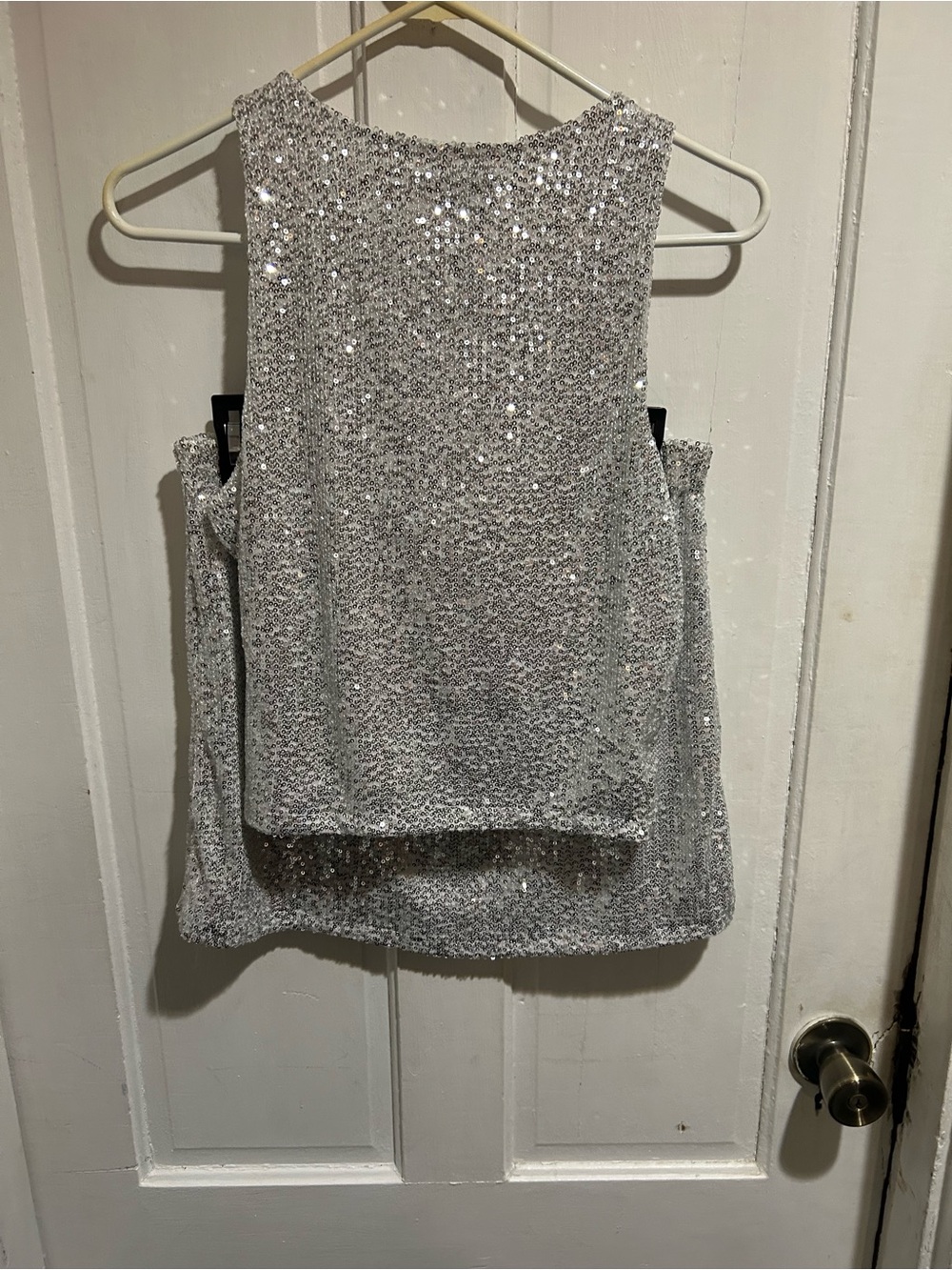 Gorgeous Love Tree Silver Sequin Sleeveless Camisole and skirt set